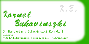 kornel bukovinszki business card